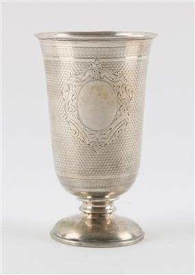 Silber Becher mit Kartusche, - Antiquariato