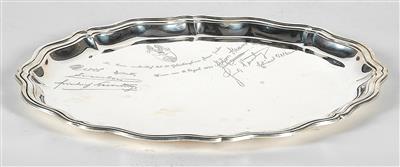 Wiener Silber Platten mit zahlreichen Unterschriften, - Antiquariato