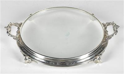 Wiener Glas Anbietetablett mit Silbermontierung - Silver