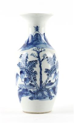 Blau-weiße Vase, - Antiques