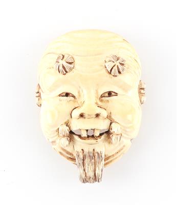 Netsuke einer Okina Maske, - Asiatica