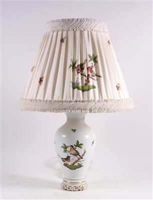 Tischlampe mit originalem Lampenschirm, - Antiquitäten