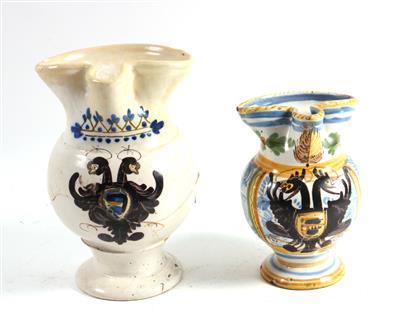 2 Schnabelkrüge mit Doppeladler, - Antiques