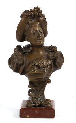 Büste einer Dame mit Hut, - Antiques