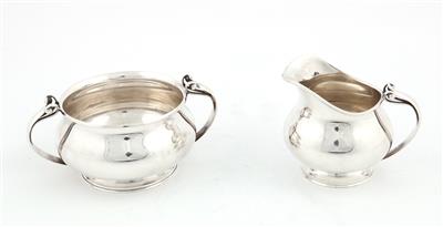 Dänischer Silber Gießer und Zuckerschale, - Antiquitäten
