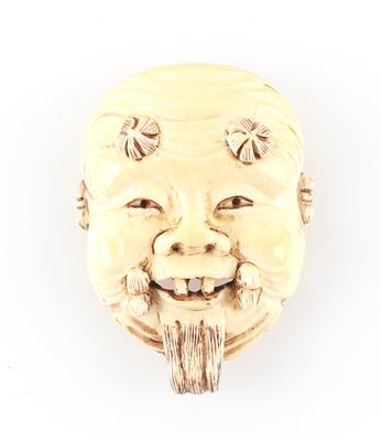 Netsuke einer Okina Maske, - Antiquitäten