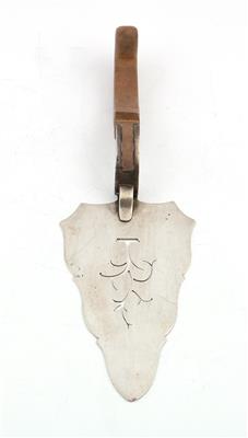 Silber Tortenheber mit Holzgriff, - Antiquitäten