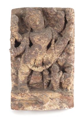 Steinrelief des vierarmigen Vishnu, - Antiquitäten