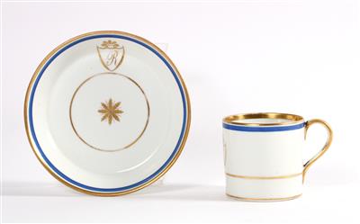 Tasse mit Untertasse, kaiserliche Manufaktur, Wien 1821 - Antiquariato