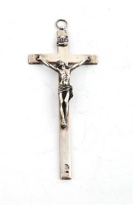 Wiener Silber Kruzifix mit Corpus Christi, - Antiques