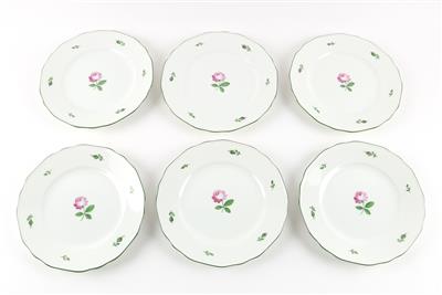 6 Dessertteller, - Antiques