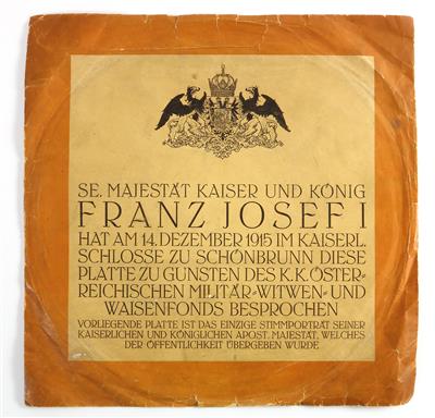 Kaiser Franz Joseph I. von Österreich - Tondokument, - Antiquitäten