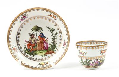 Tasse mit Untertasse, kaiserliche Manufaktur, Wien 1784 - Antiques