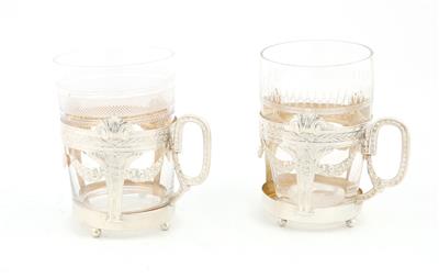2 deutsche Silber Teeglashalter, - Antiques