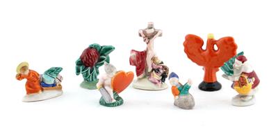 7 diverse kleine Figuren, - Antiques