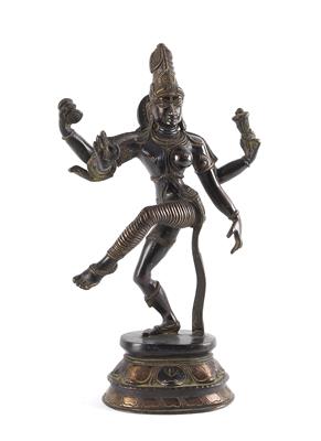 Bronzefigur halb Vishnu und halb Lakshmi, - Antiquariato
