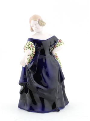 Mädchen im Biedermeierkleid, - Antiques