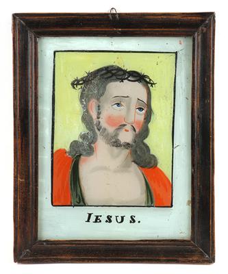 Hinterglasbild, Jesus, - Antiquariato