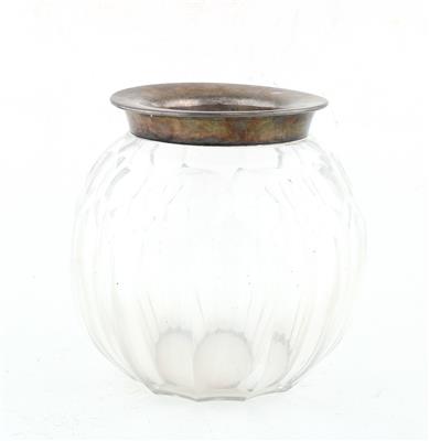 Vase mit Silbermontierung, - Silber