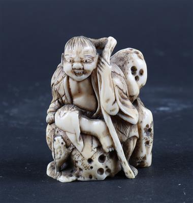 Netsuke des Gama Sennin, - Asiatica