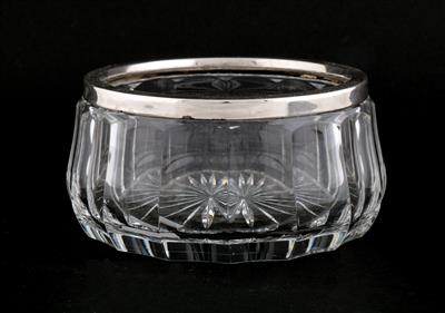 Deutsche Glasschale mit Silbermontierung, - Stříbro