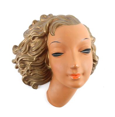Wandmaske Frauenkopf mit wehendem Haar, - Antiques