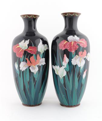 1 Paar Cloisonné Vasen, - Antiquariato