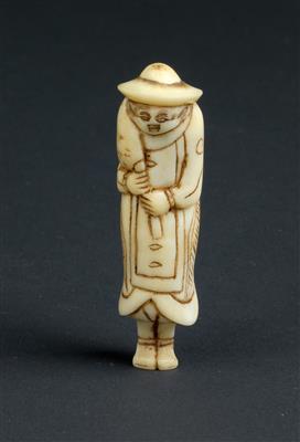 Netsuke eines Holländers mit Brille, Japan, 18. Jh. - Antiquitäten - Saisonabschlussauktion