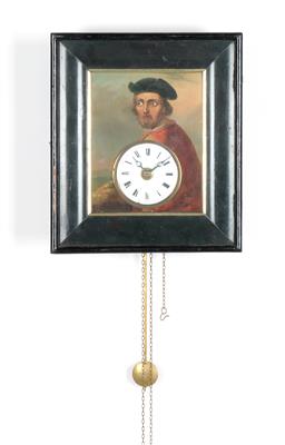 Bäuerliche Wandpendeluhr mit Augenwender - Antiques, clocks, scientific Instruments and models