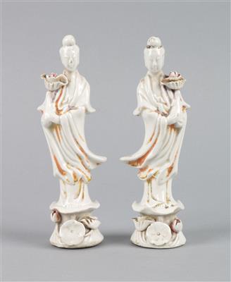 1 Paar kleine Porzellanfiguren, - Antiquariato