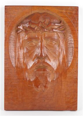 Oskar Icha (1886 - 1945 Wien), Relief mit Christushaupt, - Antiquariato