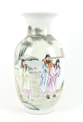 Famille rose Vase, - Antiquitäten