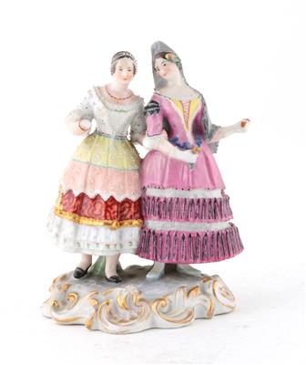 Zwei Damen, kaiserliche Manufaktur, Wien 1844, - Antiques