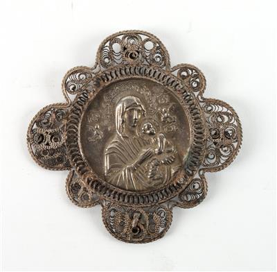 Medaillon: Madonna mit Kind - Antiquariato