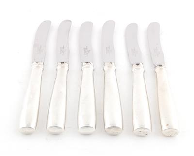 6 Buttermesser, - Silver