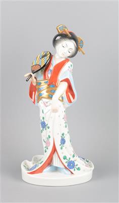 Japanerin mit Fächer, - Antiques