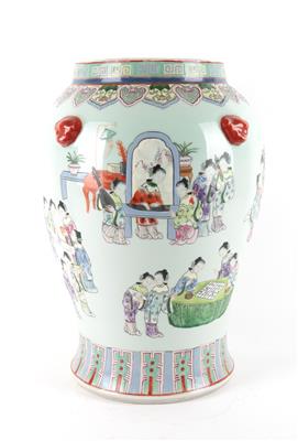 Famille rose Vase, - Antiquitäten