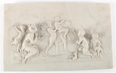 Steinguss Relief, tanzende Kinder, - Antiques