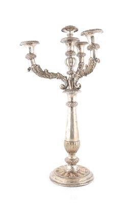 Wiener Biedermeier vierflammiger Kerzenleuchter, - Silver