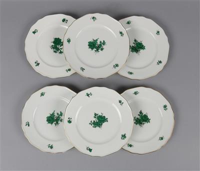 3 Teetassen mit 6 Untertasse Dm. 15 cm, - Antiques
