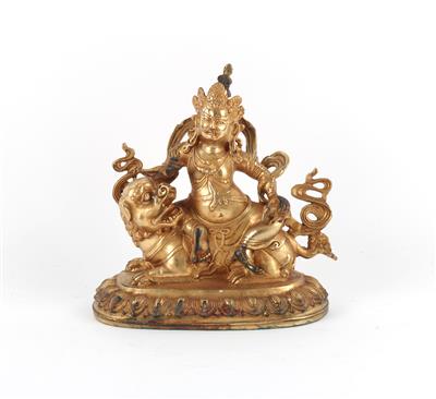 Vaisravana auf Löwe sitzend, - Antiquitäten