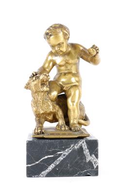 Putto auf Tiger kniend, - Antiquitäten