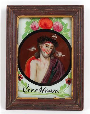 Hinterglasbild, Ecce Homo, Buchers, - Antiques