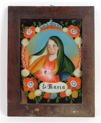 Hinterglasbild, S. Maria, - Antiques