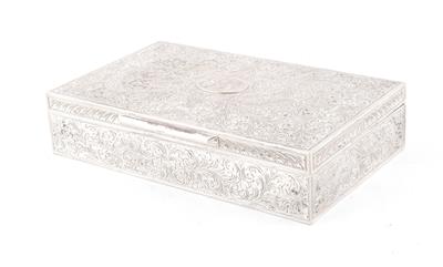 Italienische Silber Deckelkassette, - Silver