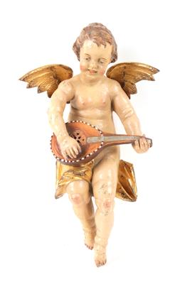 Engel mit Laute, - Antiquitäten
