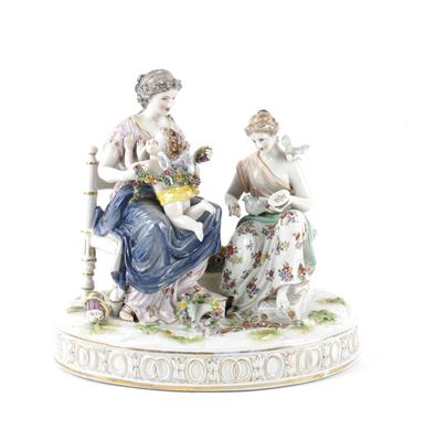 2 Frauen mit Amor, - Antiques