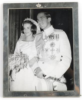 Hochzeitsporträt König Konstantin von Griechenland und Anna Maria von Dänemark 1974, - Antiquariato