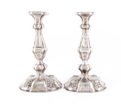 Paar Wiener Silber Kerzenleuchter von 1852, - Antiques