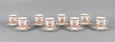 Russische Kaffeetasse mit Untertasse, - Antiquariato